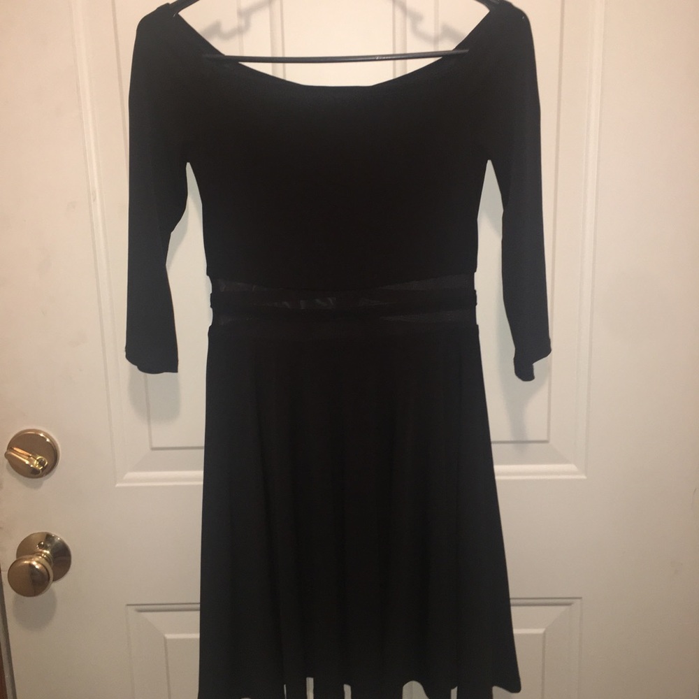 Black, off the shoulder dress